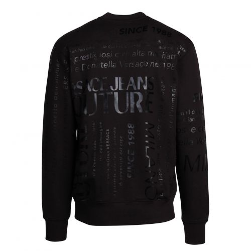 Mens Black Tonal All Over Logo Crew Sweat Top 77497 by Versace Jeans Couture from Hurleys