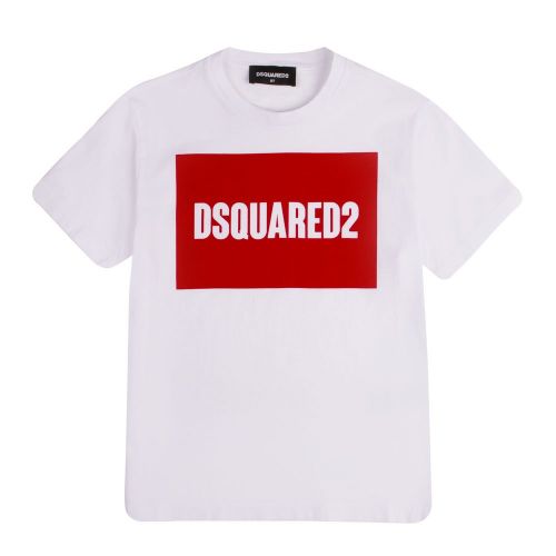 Boys White Logo Patch S/s T Shirt 91468 by Dsquared2 from Hurleys