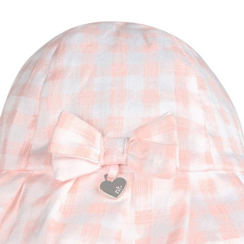 Baby Pink Gingham Bow Hat 82924 by Mayoral from Hurleys