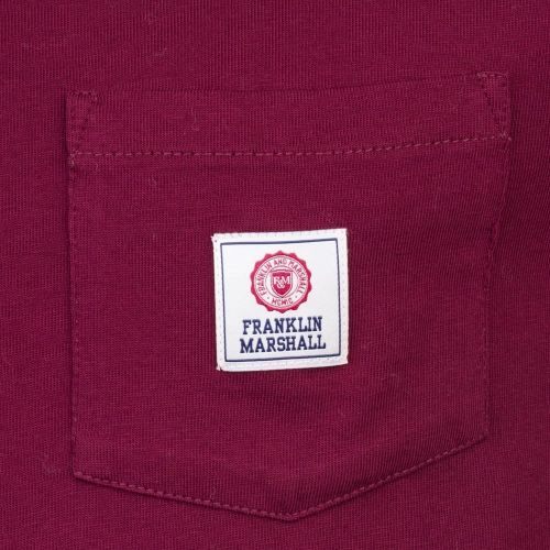 Mens Bordeaux Logo Pocket L/s Tee Shirt 66209 by Franklin + Marshall from Hurleys