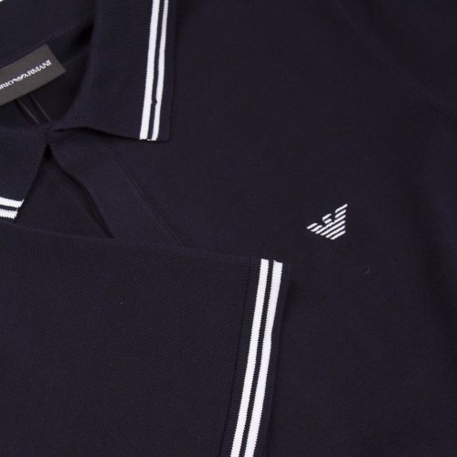 Mens Navy Tipped Knitted S/s Polo Shirt 22330 by Emporio Armani from Hurleys