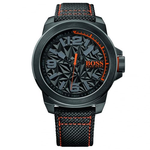 Mens Black New York Woven Effect Strap Watch 54216 by BOSS Orange Watches from Hurleys