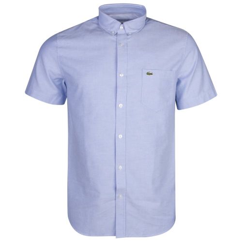 Mens Blue Oxford Regular Fit S/s Shirt 23249 by Lacoste from Hurleys