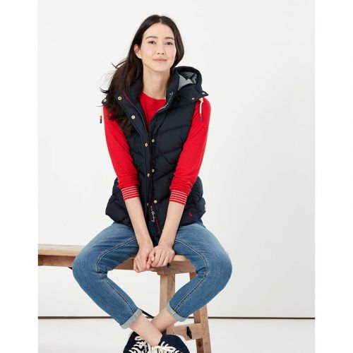 Womens Marine Navy Corsham Chevron Hooded Gilet 98995 by Joules from Hurleys