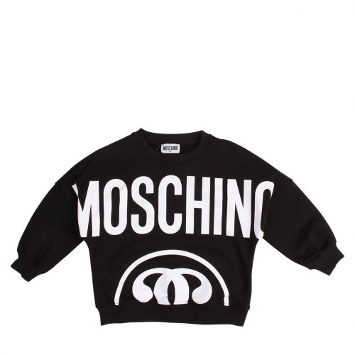 Moschino Boys Black Oversized Logo Sweat Top 76148 by Moschino from Hurleys