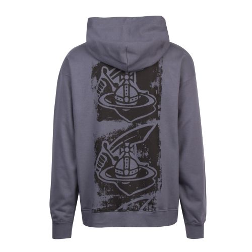 Anglomania Mens Grey Branded Back Print Hooded Sweat Top 52583 by Vivienne Westwood from Hurleys