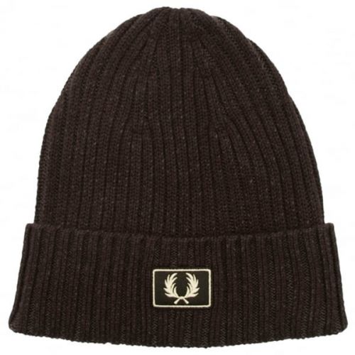 Mens Black Beanie Hat 14807 by Fred Perry from Hurleys
