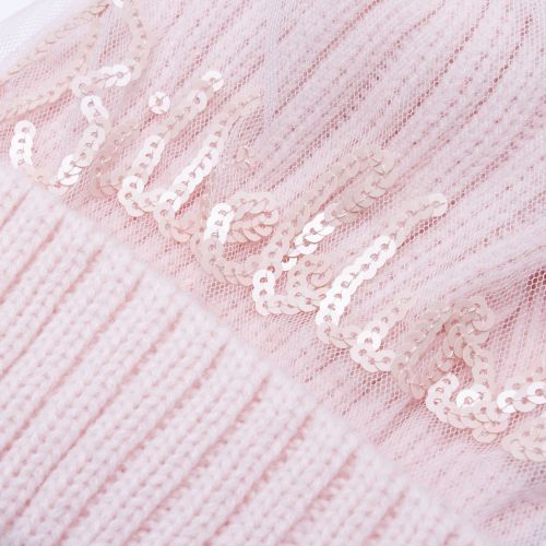 Girls Pale Pink Sequin Knitted Pom Hat 76073 by Billieblush from Hurleys