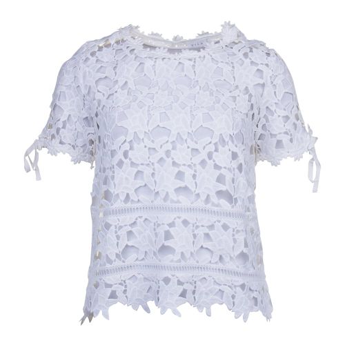 Womens Cloud Dancer Viclarna S/s Lace Top 8514 by Vila from Hurleys
