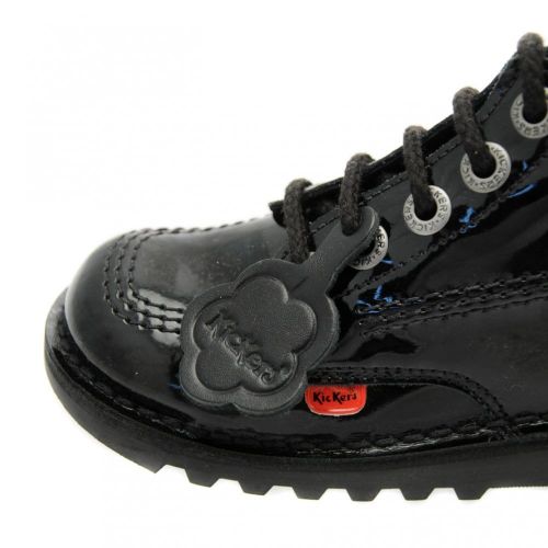 Junior Black Patent Kick Hi Shoes (12.5-2.5) 66306 by Kickers from Hurleys