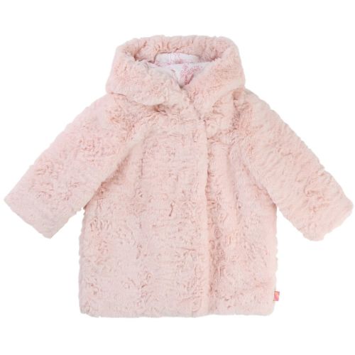 Girls Pink Baby Faux Fur Rose Coat 13086 by Billieblush from Hurleys