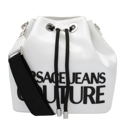 Womens White Branded High Shine Bucket Bag 51114 by Versace Jeans Couture from Hurleys
