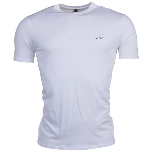 Mens White Regular Fit S/s Tee Shirt 69686 by Armani Jeans from Hurleys