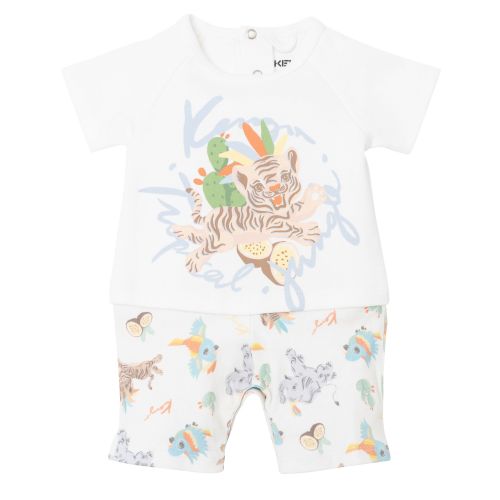 Baby Off White Tiger Outfit + Hat Set 106627 by Kenzo from Hurleys