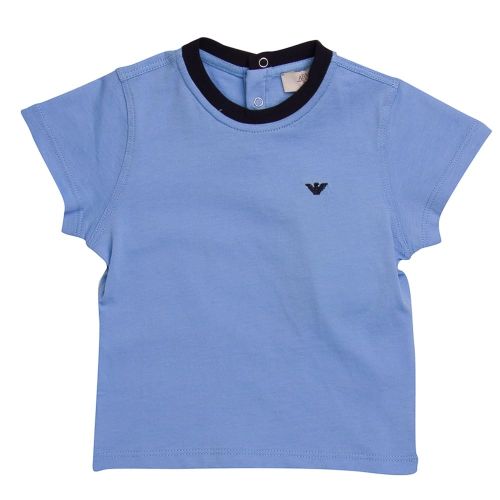 Baby Pale Blue S/s Small Logo Tee Shirt 6455 by Armani Junior from Hurleys