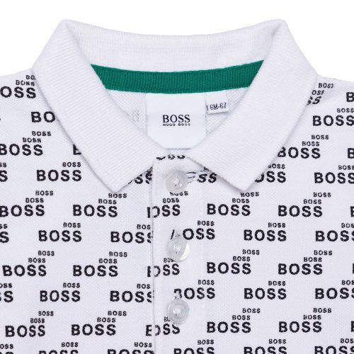 Toddler White Logo Printed S/s Polo Shirt 95992 by BOSS from Hurleys