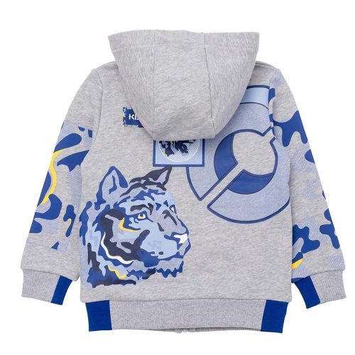 Boys Pale Blue Camo Tiger Hooded Zip Through Sweat Top 95981 by Kenzo from Hurleys
