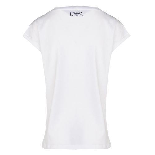 Womens White Script Logo S/s T Shirt 37132 by Emporio Armani from Hurleys