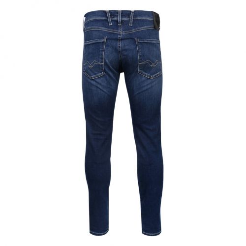 Mens Mid Blue Anbass Hyperflex Slim Fit Jeans 102243 by Replay from Hurleys