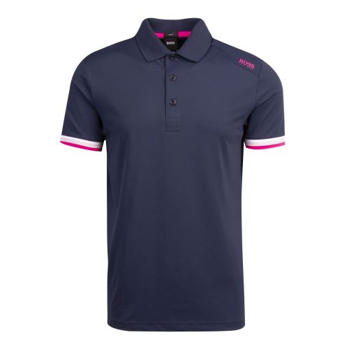 Athleisure Mens Navy/Pink Paule 6 Slim Fit S/s Polo Shirt 74424 by BOSS from Hurleys