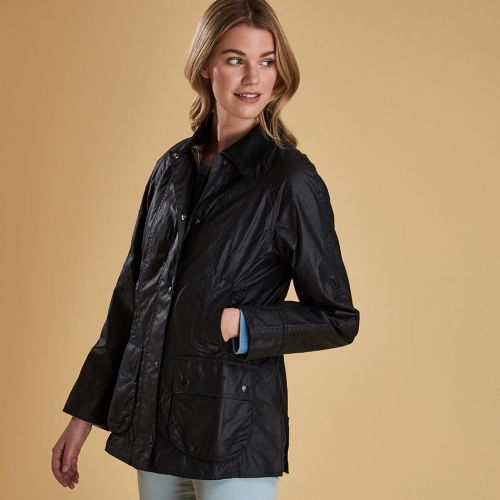 Womens Navy Beadnell Waxed Jacket 75280 by Barbour from Hurleys