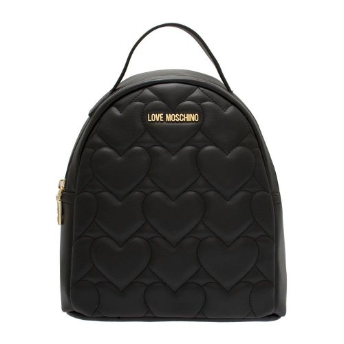 Womens Black Heart Quilted Mini Backpack 86338 by Love Moschino from Hurleys