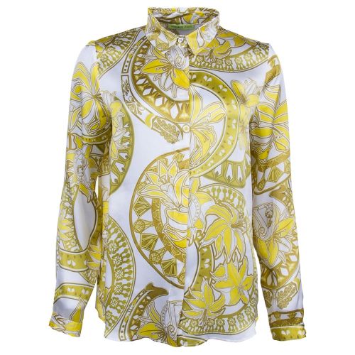 White & Gold Printed L/s Blouse 72682 by Versace Jeans from Hurleys