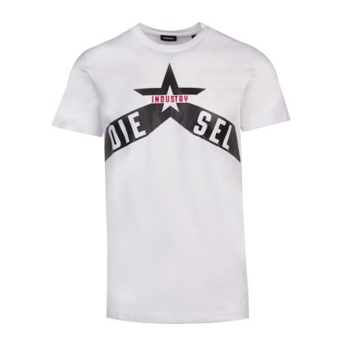 Mens White T-Diego-A7 Star S/s T Shirt 42999 by Diesel from Hurleys