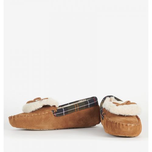 Womens Tan Suede Darcie Moccasin Slippers 102287 by Barbour from Hurleys