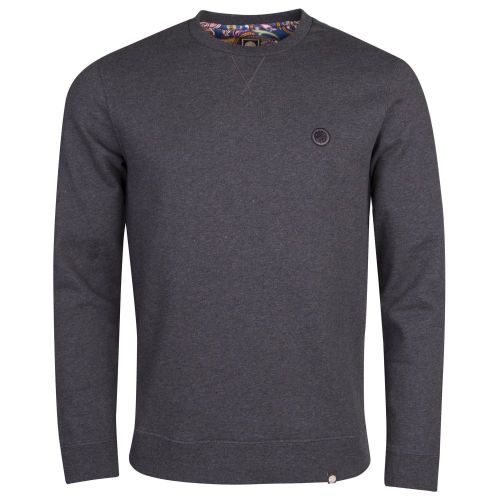 Mens Grey Marl Clements Crew Sweat Top 13823 by Pretty Green from Hurleys