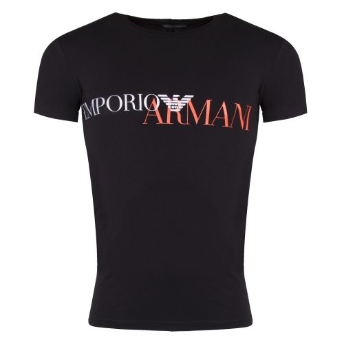 Mens Black Graphic Logo Slim Fit S/s T Shirt 30848 by Emporio Armani Bodywear from Hurleys
