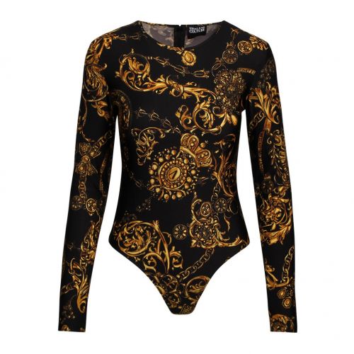 Womens Black Baroque Print Lycra Bodysuit 90843 by Versace Jeans Couture from Hurleys