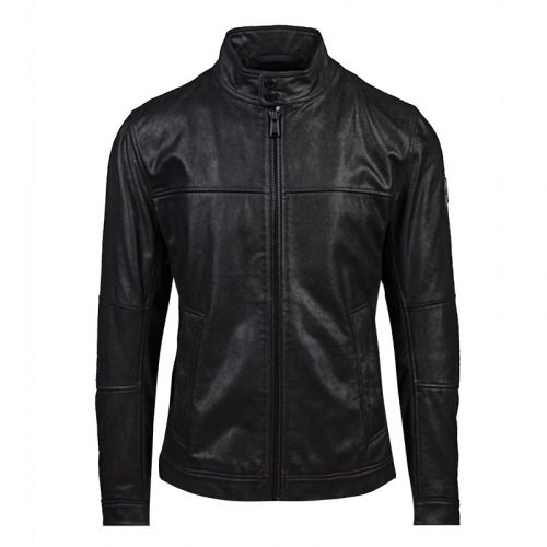 Casual Mens Black Josep1 Leather Jacket 100151 by BOSS from Hurleys
