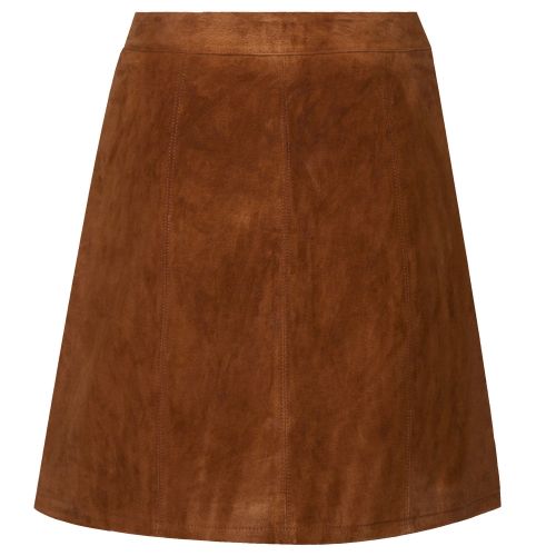 Womens Oak Brown Vibotini Suede Skirt 35782 by Vila from Hurleys
