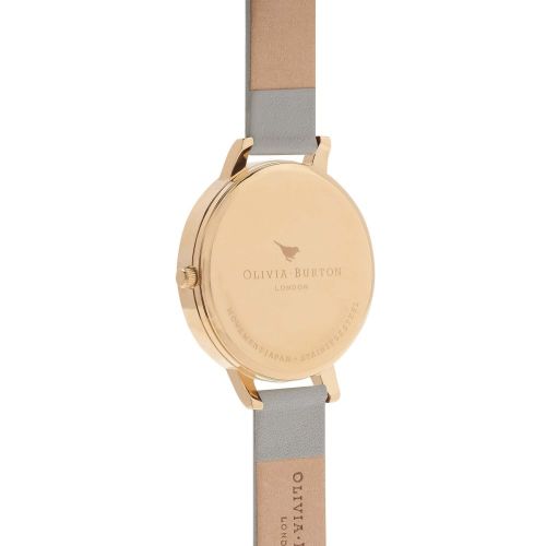Womens Grey & Gold Flower Show Big Dial Watch 18273 by Olivia Burton from Hurleys