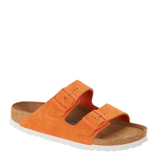 Womens Orange Arizona Suede Soft Footbed Sandals 106125 by Birkenstock from Hurleys