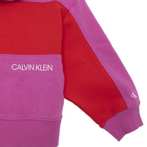 Girls Lucky Pink Colour Block Hoodie 105560 by Calvin Klein from Hurleys