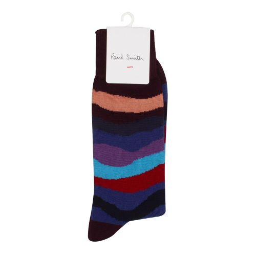 Mens Black Mountain Stripe Socks 78985 by PS Paul Smith from Hurleys