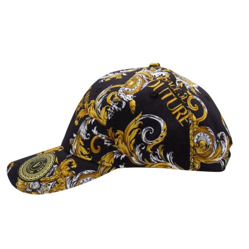 Mens Black Baroque Print Cap 80712 by Versace Jeans Couture from Hurleys