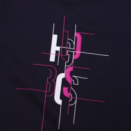 Athleisure Mens Navy/Pink Tee 2 Logo S/s T Shirt 74059 by BOSS from Hurleys