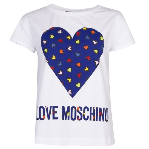 Womens White Love Heart S/s T Shirt 21410 by Love Moschino from Hurleys