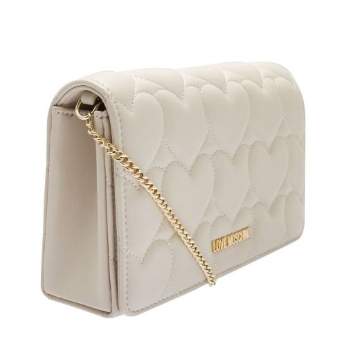 Womens Ivory Heart Quilted Crossbody Bag 82937 by Love Moschino from Hurleys