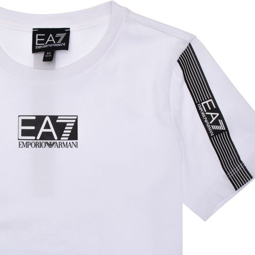 Boys White Logo Series Tape S/s T Shirt 105529 by EA7 from Hurleys