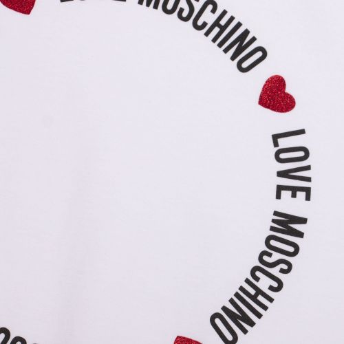 Womens White Circle Logo Fitted S/s T Shirt 74549 by Love Moschino from Hurleys