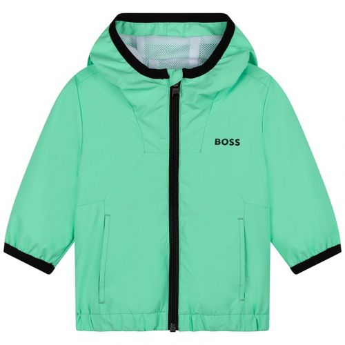 Toddler Green Hooded Windbreaker Jacket 104608 by BOSS from Hurleys