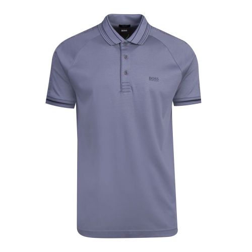Athleisure Mens Blue Grey Paddy 4 Tipped Regular Fit S/s Polo Shirt 80801 by BOSS from Hurleys