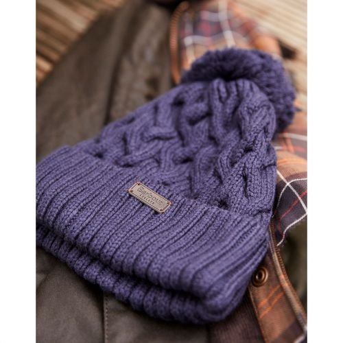 Mens Navy Gainford Cable Beanie 93799 by Barbour from Hurleys