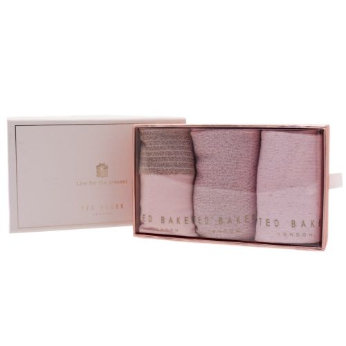 Womens Nude Pink Glintee 3 Pack Socks 63272 by Ted Baker from Hurleys