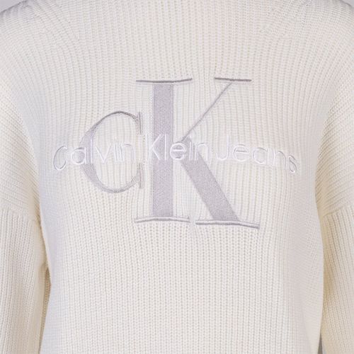 Womens Tofu Two Tone Monogram Loose Knitted Sweat Top 102782 by Calvin Klein from Hurleys