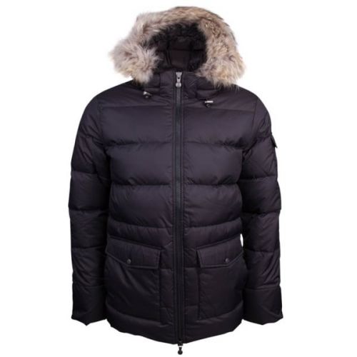 Mens Black Authentic Fur Hooded Padded Jacket 13928 by Pyrenex from Hurleys
